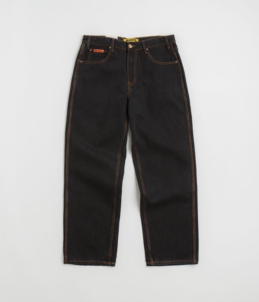 Butter Goods Relaxed Jeans - Washed Black / Black