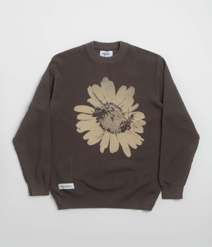 Butter Goods Sunflower Knit Sweatshirt - Charcoal