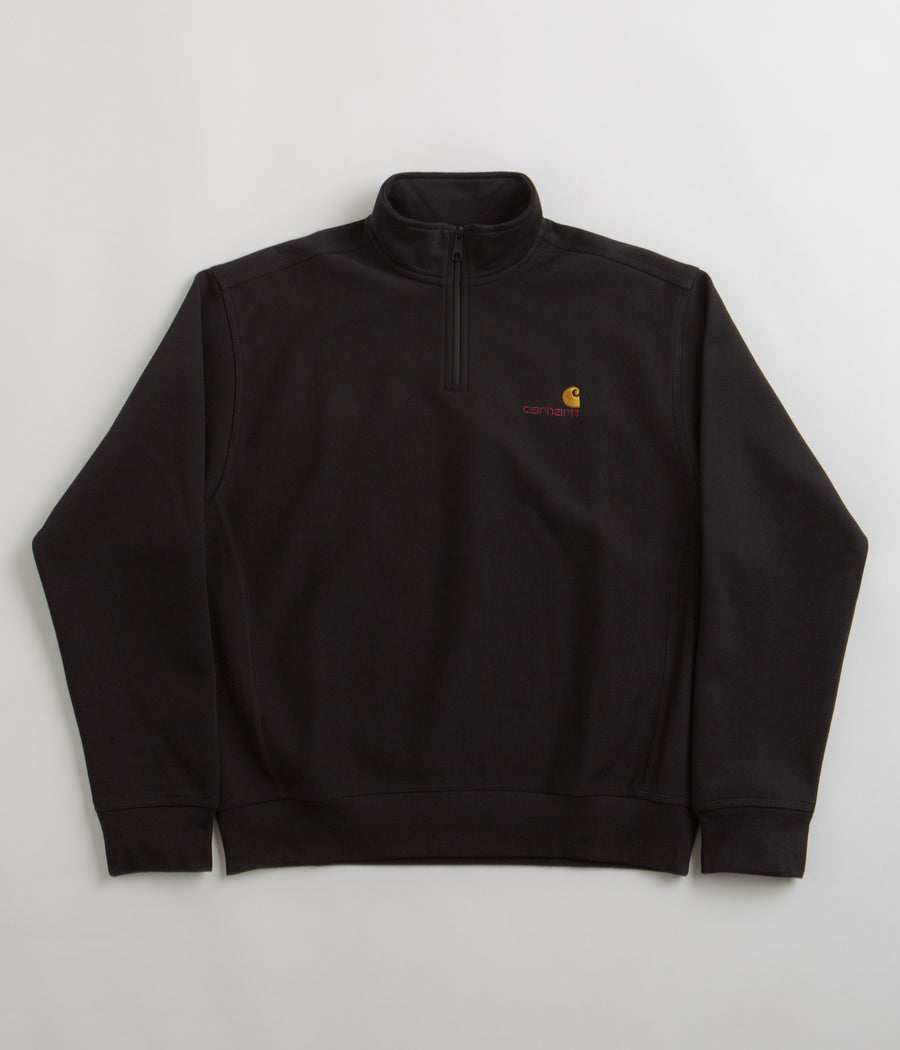 Carhartt Half Zip American Script Sweatshirt - Black