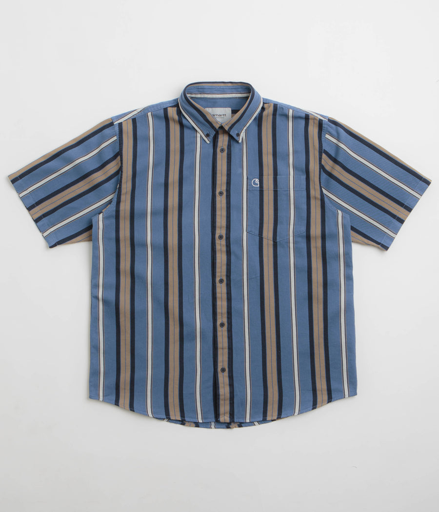 Carhartt Jarrell Short Sleeve Shirt - Jarrell Stripe / Blue Iris / Wax