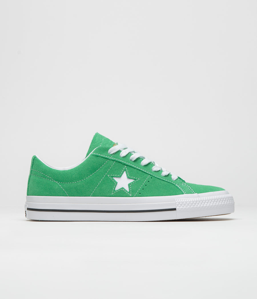 Converse Cons One Star Pro Ox Shoes - Apex Green / White / Black