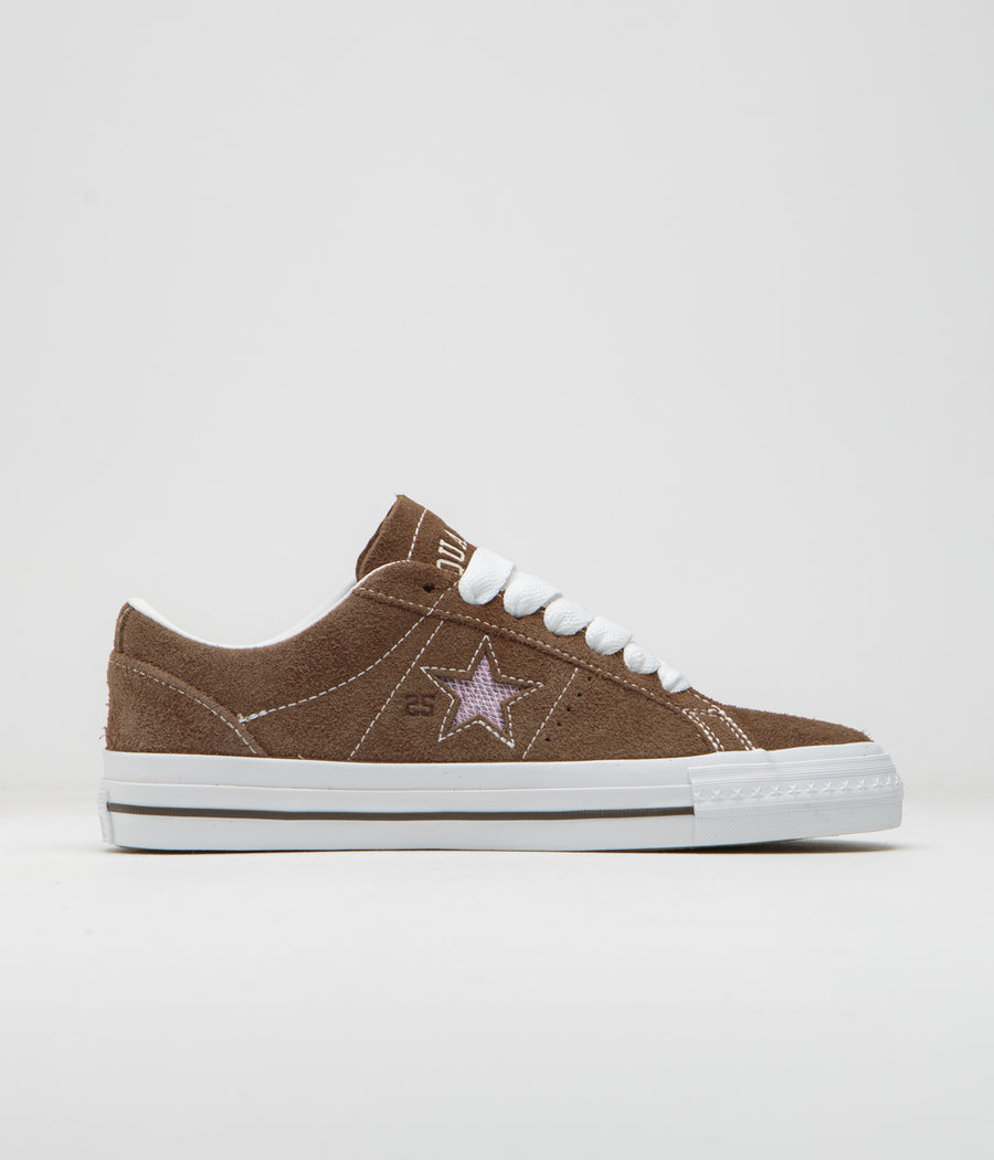 Converse x Quartersnacks One Star Pro Ox Shoes - Dark Clove / White / Cherry