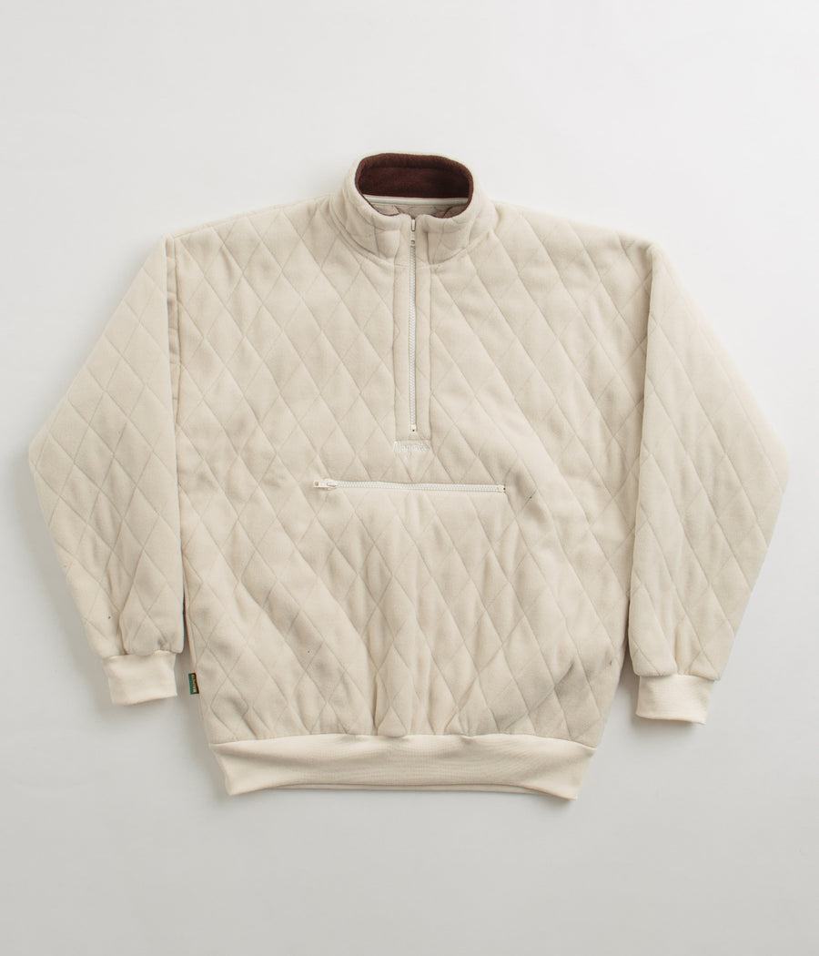 Magenta Lunar Quilted High Neck Sweatshirt - Natural