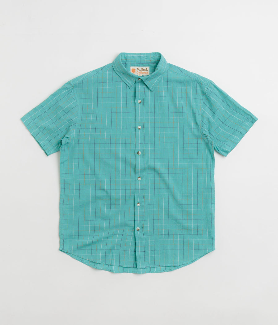 Mollusk Summer Shirt - Cyan Windowpane