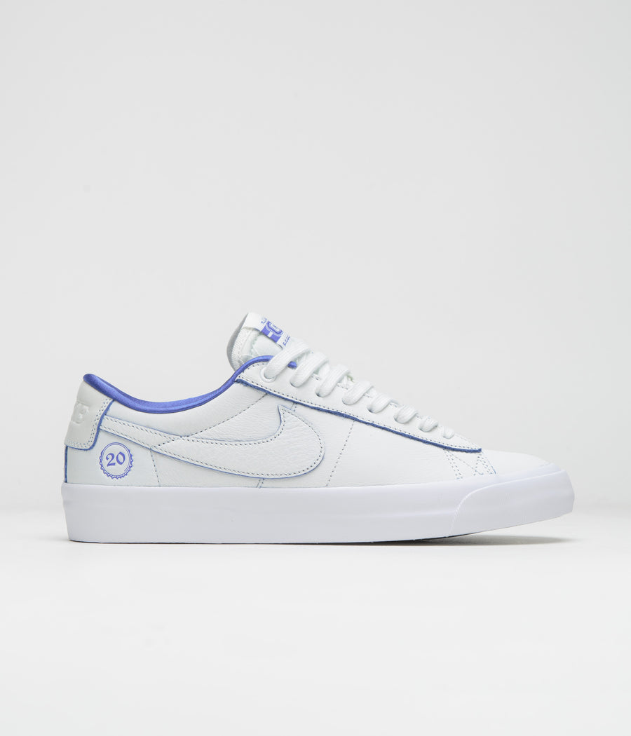 Nike SB Blazer Low Pro GT Premium Shoes - Summit White / Game Royal - Summit White