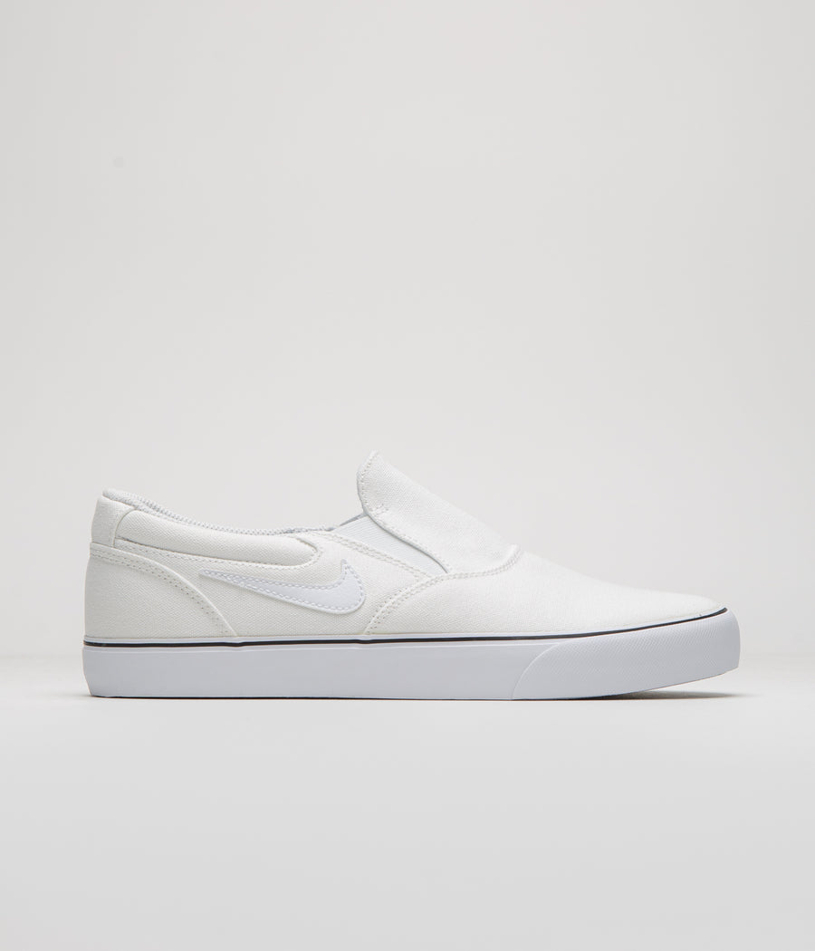 Nike SB Chron 2 Slip Shoes - White / White - White - Black