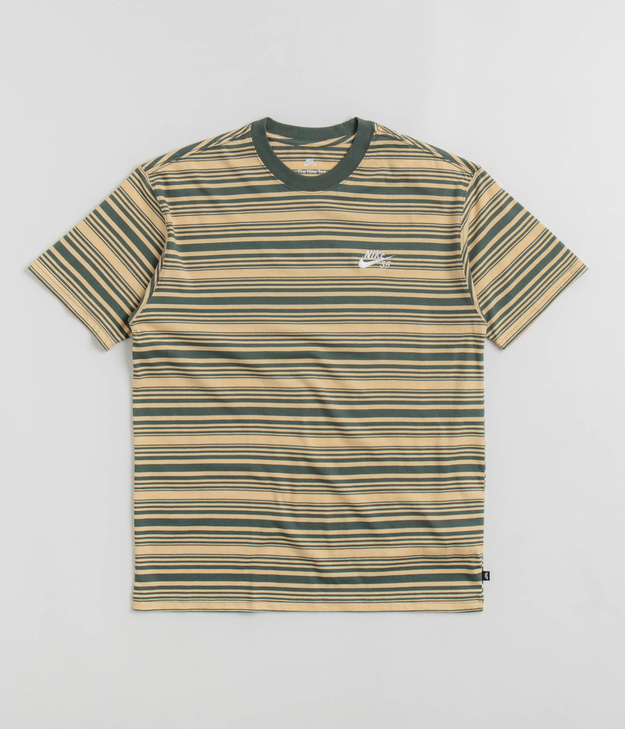 Nike SB Striped T-Shirt - Vintage Green