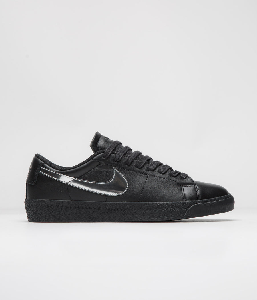 Nike SB x Dancer Skateboards Blazer Low Shoes - Black / Metallic Silver / Black