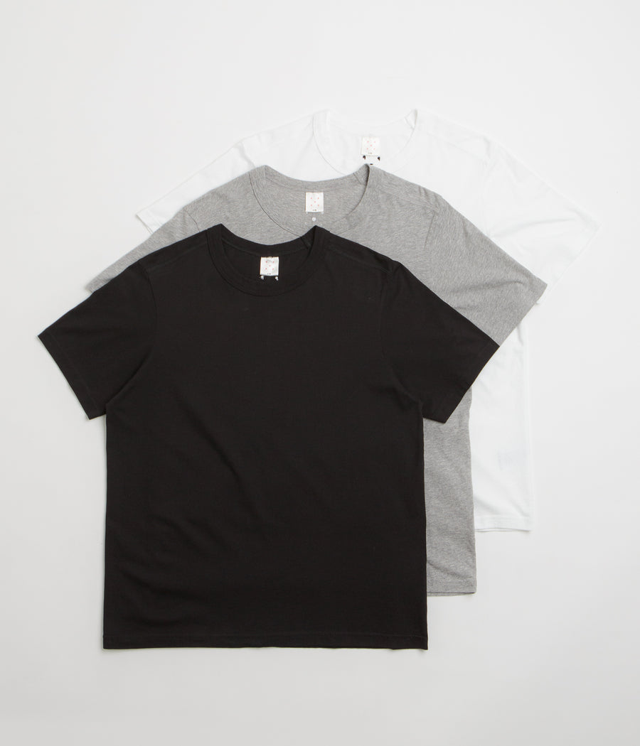 Pop Trading Company Short Sleeve Undershirt (3 Pack) - White / Black / Grey