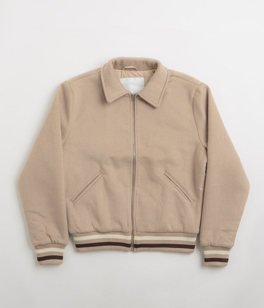 Pop Trading Company Varsity Jacket - White Pepper