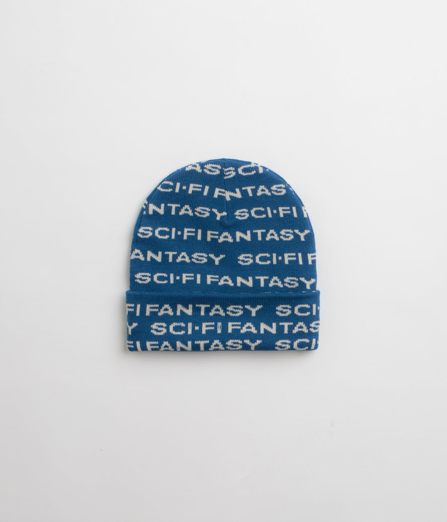 Sci-Fi Fantasy Repeat Logo Beanie - Blue