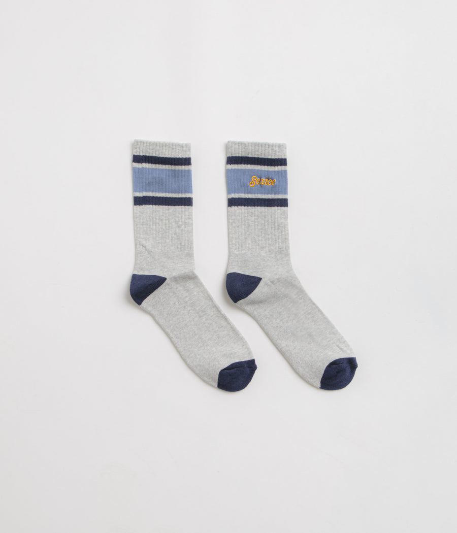 Service Works Logo Ringer Socks - Grey