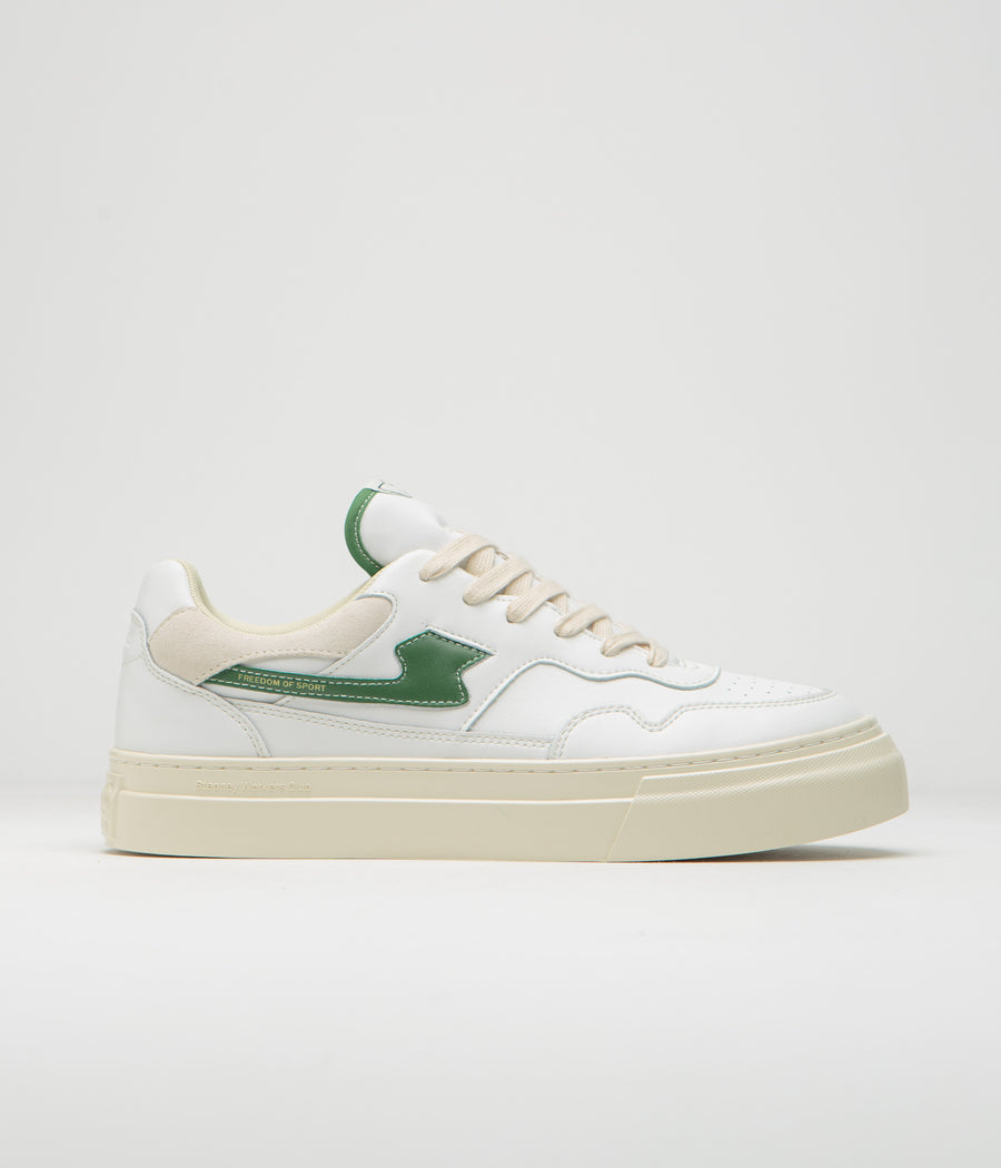 Stepney Workers Club Pearl S-Strike Leather Shoes - White / Green